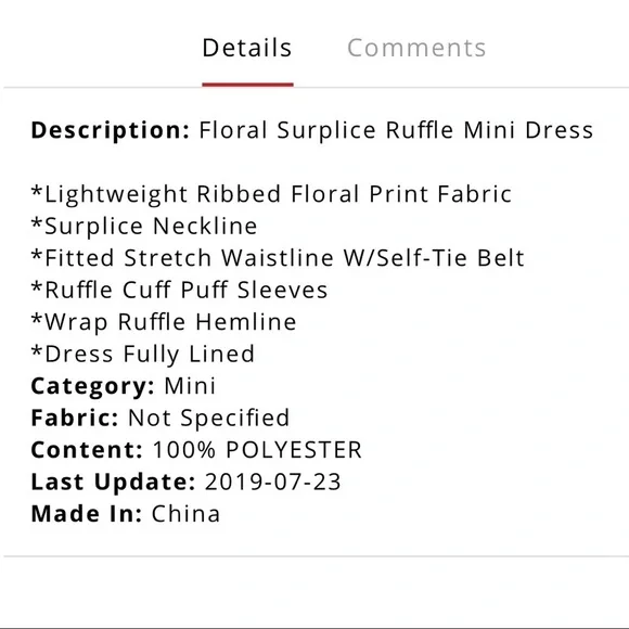 Hayden Mini Floral Surplice Dress Size M - Picture 13 of 15